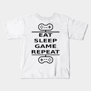 Eat, Sleep, Game, Repeat (black) Kids T-Shirt